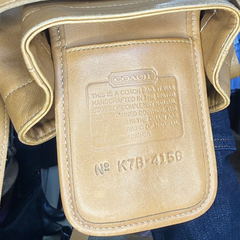 Vintage Coach British Tan Leather Belted Bucket Crossbody Bag 4156 USA Made - Picture 3 of 8